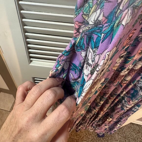 Torrid Lavender Floral Print Boho Maxi Lenny Tiered Dress Size 1 - Picture 5 of 5